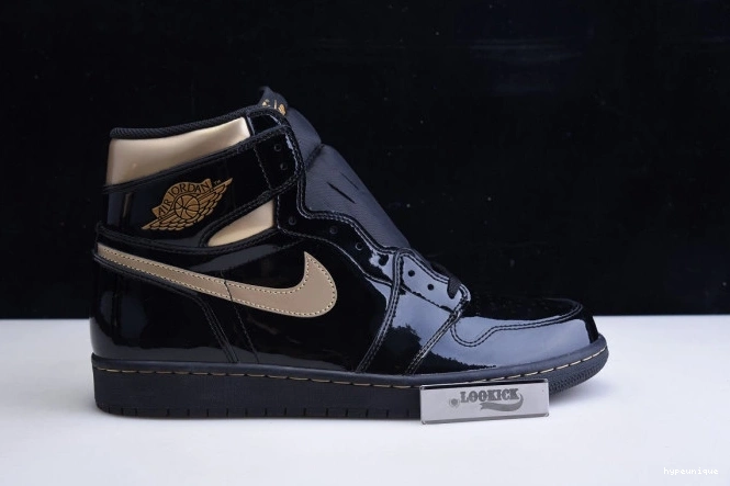HYPE JORDAN GOLD 1 METALLIC 555088-032 RETRO AIR (2020) BLACK HIGH 0818